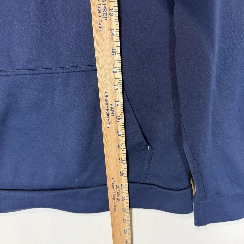 The North Face Hoodie Mens Small Blue Pullover Fleece Logo Graphic Kangaroo‎